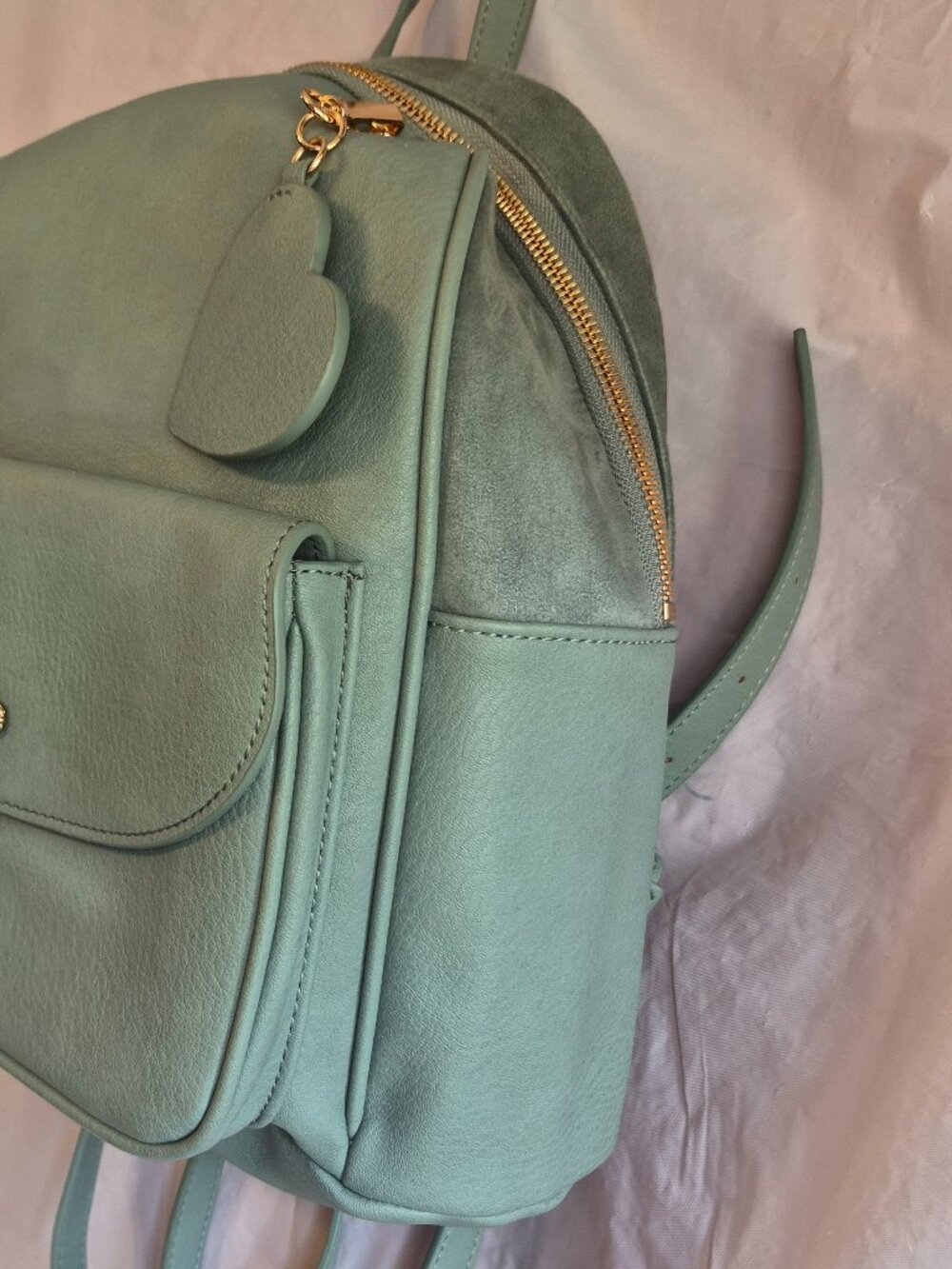 Lauren Conrad LC Faux Leather Mint Green Mini Backpack Purse - Picture 6 of 14